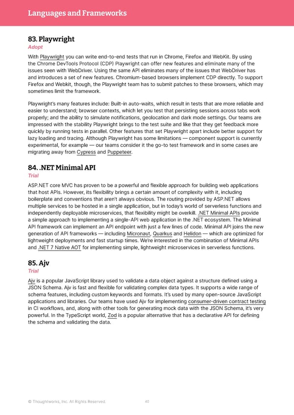 Thoughtworks Technology Radar - Page 40