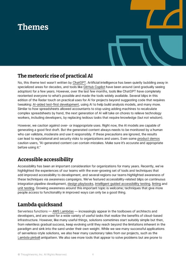 Immersive Experience — Vol 28 | Thoughtworks Technology Radar - Page 6