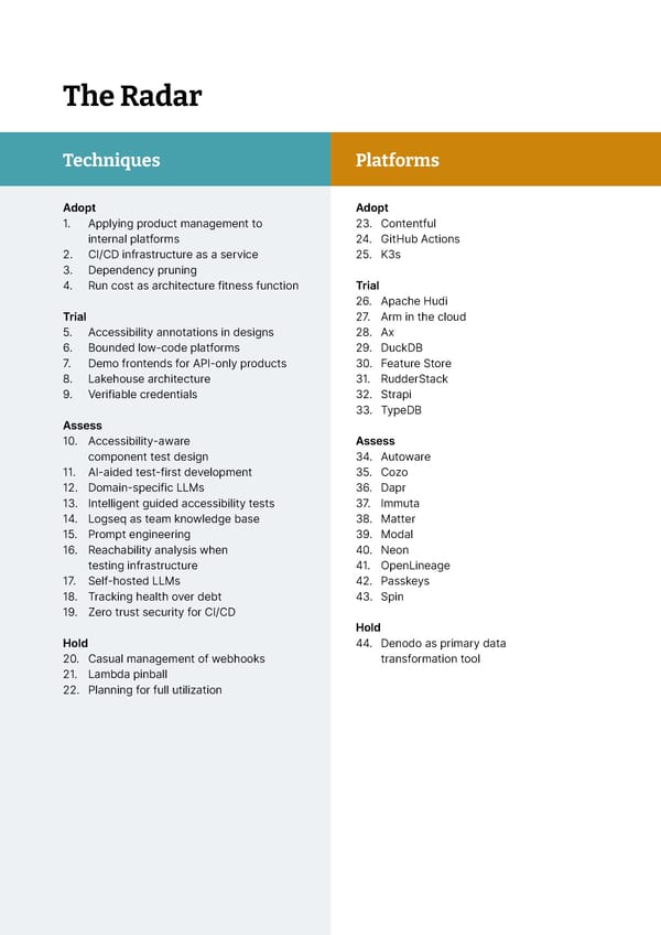 Immersive Experience — Vol 28 | Thoughtworks Technology Radar - Page 9