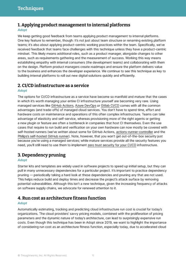 Immersive Experience — Vol 28 | Thoughtworks Technology Radar - Page 12