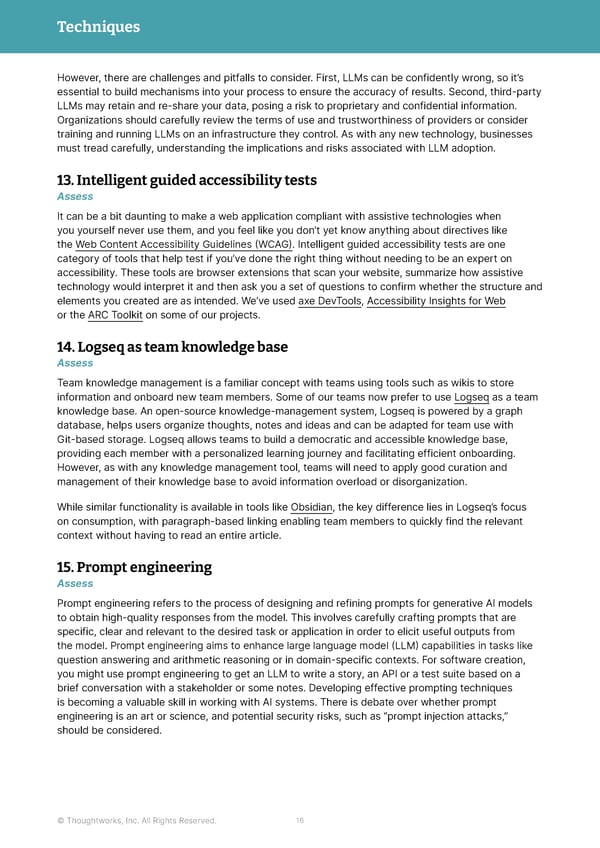 Immersive Experience — Vol 28 | Thoughtworks Technology Radar - Page 16