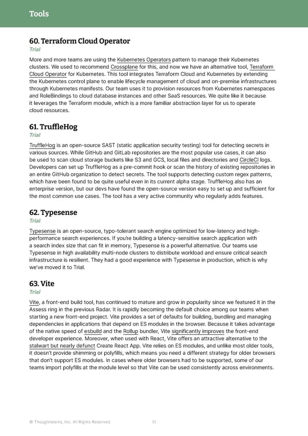 Immersive Experience — Vol 28 | Thoughtworks Technology Radar - Page 32