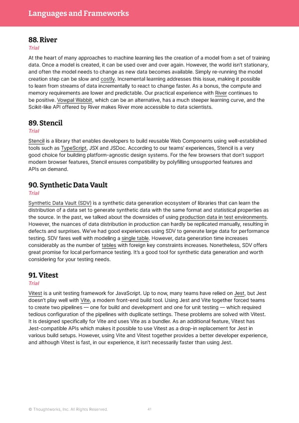 Immersive Experience — Vol 28 | Thoughtworks Technology Radar - Page 41