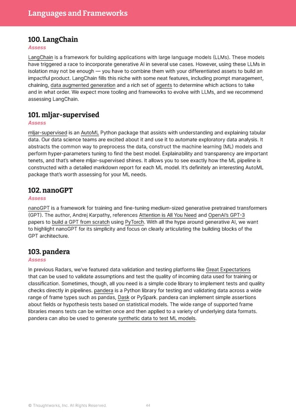 Immersive Experience — Vol 28 | Thoughtworks Technology Radar - Page 44